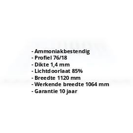 PVC golfplaat | 76/18 | 1,40 mm | Helder, licht blauw getint | 500 mm #2