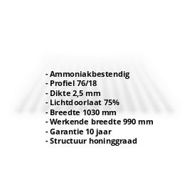 PVC golfplaat | 76/18 | 2,50 mm | Helder | Honingraatstructuur | 500 mm #2