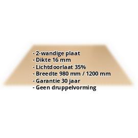 Acrylaat kanaalplaat | 16 mm | Breedte 980 mm | Brons | AntiDrop | 500 mm #2