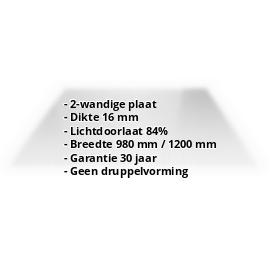 Acrylaat kanaalplaat | 16 mm | Breedte 1200 mm | Helder | AntiDrop | 500 mm #2
