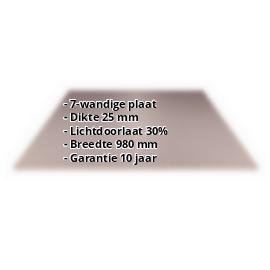 Polycarbonaat kanaalplaat | 25 mm | Breedte 980 mm | Brons | Extra sterk | 500 mm #2