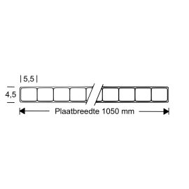 Polycarbonaat kanaalplaat | 4,50 mm | Breedte 1050 mm | Helder | 500 mm #4