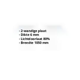 Polycarbonaat kanaalplaat | 6 mm | Breedte 1050 mm | Helder | 500 mm #2