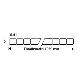Polycarbonaat kanaalplaat | 6 mm | Breedte 1050 mm | Helder | 500 mm #4