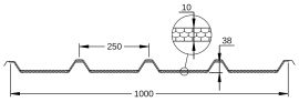 Stabilight lichtstraat | Type GT38/10 | Dagmaat 1,00 m | Koorde 1,30 m #8