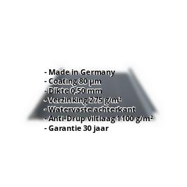 Damwandplaat felsprofiel PS33/500SRA | 80 µm Shimoco | Dak | Staal 0,50 mm | Anti-Drup | 7016 - Antracietgrijs #2
