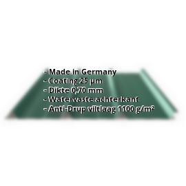 Damwandplaat PA45/1000TRA | 25 µm Polyester | Dak | Aluminium 0,70 mm | Anti-Drup | 6005 - Mosgroen #2
