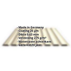 Damwandplaat PS20/1100TW | 25 µm Polyester | Gevel | Staal 0,63 mm | 1015 - Licht ivoorkleurig #2