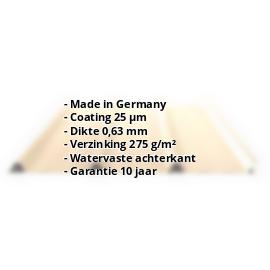 Damwandplaat PS45/1000TR | 25 µm Polyester | Dak | Staal 0,63 mm | 1015 - Licht ivoorkleurig #2