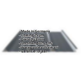 Damwandplaat PS45/1000TR | 25 µm Polyester | Dak | Staal 0,63 mm | 7016 - Antracietgrijs #2