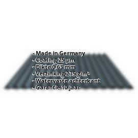 Golfplaat PS18/1064CR | 25 µm Polyester | Dak | Staal 0,63 mm | 7016 - Antracietgrijs #2