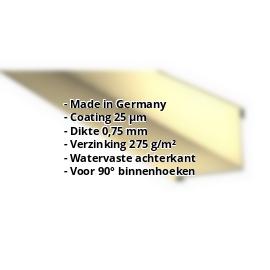 Binnenhoek | 25 µm Polyester | 115 x 115 x 2000 mm | Staal 0,75 mm | 1015 - Licht ivoorkleurig #2