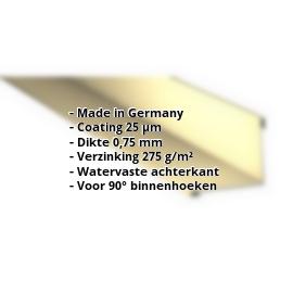 Binnenhoek | 25 µm Polyester | 115 x 115 x 2000 mm | Staal 0,75 mm | 1015 - Licht ivoorkleurig #2
