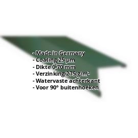 Buitenhoek | 115 x 115 mm | Aluminium 0,70 mm | 25 µm Polyester | 6005 - Mosgroen #2