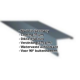 Buitenhoek | 35 µm Mattpolyester | 115 x 115 mm | Staal 0,50 mm | 23 - Donkergrijs #2