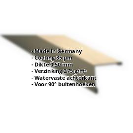 Buitenhoek | 115 x 115 mm | Staal 0,50 mm | 35 µm Structuurpolyester | Houtlook - Ahorn #2