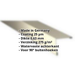 Buitenhoek | 25 µm Polyester | 115 x 115 mm | Staal 0,63 mm | 1015 - Licht ivoorkleurig #2
