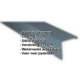 Nok lessenaarsdak | 35 µm Mattpolyester | 115 x 115 mm | 80° | Staal 0,50 mm | 23 - Donkergrijs #2