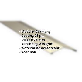 Nokstuk vlak | 145 x 145 mm | 150° | Staal 0,75 mm | 25 µm Polyester | 1015 - Licht ivoorkleurig #2