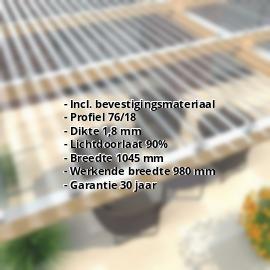 Acrylaat golfplaat | 76/18 | Voordeelpakket | 1,80 mm | Helder | Breedte 3,01 m | Lengte 2,00 m #2