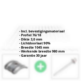 Acrylaat golfplaat | 76/18 | Voordeelpakket | 3,00 mm | Helder | Breedte 3,01 m | Lengte 2,00 m #2