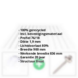 BIO LINE golfplaat | 76/18 | Voordeelpakket | 1,90 mm | Helder | Frost-Structuur | Breedte 2,57 m | Lengte 2,00 m #2