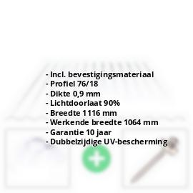 Polycarbonaat golfplaat | 76/18 | Voordeelpakket | 0,90 mm | Helder | Dubbelzijdige UV-bescherming | Breedte 3,25 m | Lengte 2,0 #2