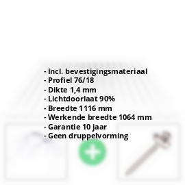 Polycarbonaat golfplaat | 76/18 | Voordeelpakket | 1,40 mm | Helder | No Drop | Breedte 3,25 m | Lengte 2,00 m #2