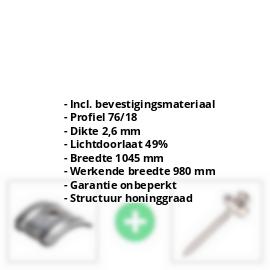 Polycarbonaat golfplaat | 76/18 | Voordeelpakket | 2,60 mm | Opaal wit | Honingraatstructuur | Breedte 3,05 m | Lengte 2,00 m #2