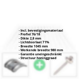 Polycarbonaat golfplaat | 76/18 | Voordeelpakket | 2,80 mm | Helder | Honingraatstructuur | Breedte 3,05 m | Lengte 2,00 m #2