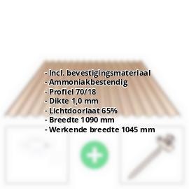 PVC damwandplaat | 70/18 | Voordeelpakket | 1,00 mm | Brons | Breedte 3,18 m | Lengte 2,00 m #2