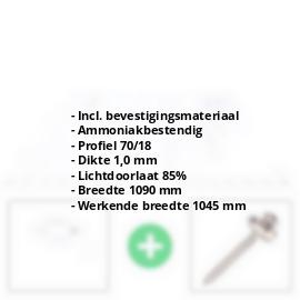PVC damwandplaat | 70/18 | Voordeelpakket | 1,00 mm | Helder, licht blauw getint | Breedte 3,18 m | Lengte 2,00 m #2