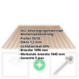PVC damwandplaat | 70/18 | Voordeelpakket | 1,20 mm | Brons | Breedte 3,18 m | Lengte 2,00 m #2