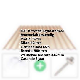 PVC golfplaat | 76/18 | Voordeelpakket | 1,20 mm | Brons | Breedte 2,57 m | Lengte 2,00 m #2