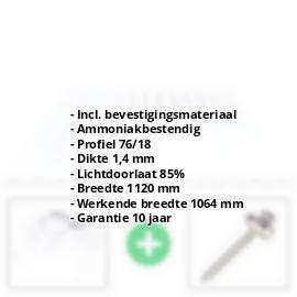 PVC golfplaat | 76/18 | Voordeelpakket | 1,40 mm | Helder, licht blauw getint | Breedte 3,25 m | Lengte 2,00 m #2