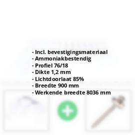 PVC golfplaat | 76/18 | Voordeelpakket | 1,20 mm | Helder, licht blauw getint | Breedte 2,57 m | Lengte 2,00 m #2