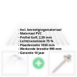 PVC golfplaat | 76/18 | Voordeelpakket | 2,50 mm | Helder | Honingraatstructuur | Breedte 3,01 m | Lengte 2,00 m #2