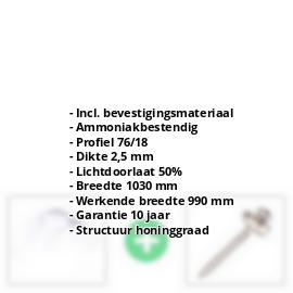 PVC golfplaat | 76/18 | Voordeelpakket | 2,50 mm | Opaal wit | Honingraatstructuur | Breedte 3,01 m | Lengte 2,00 m #2