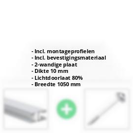 Polycarbonaat kanaalplaat | 10 mm | Profiel Mendig | Voordeelpakket | Plaatbreedte 1050 mm | Helder | Breedte 3,30 m | Lengte 2,00 m #2