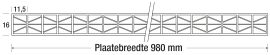 Polycarbonaat kanaalplaat | 16 mm | Profiel DUO | Voordeelpakket | Plaatbreedte 980 mm | Opaal wit | Warmtewerend | Breedte 3,09 m | Lengte 2,00 m #10