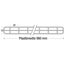 Polycarbonaat kanaalplaat | 16 mm | Profiel Mendig | Voordeelpakket | Plaatbreedte 980 mm | Helder | 2nd LIFE LINE | Breedte 3,09 m | Lengte 2,00 m #10