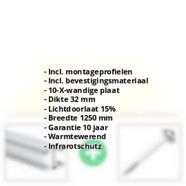 Polycarbonaat kanaalplaat | 32 mm | Profiel Mendig | Voordeelpakket | Plaatbreedte 1250 mm | Goud-opaal | Breedte 3,91 m | Lengte 2,00 m #2
