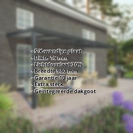 Terrasoverkapping | Sneeuwzone 1 | RAL 7016 | Plaat helder | Lijst klassiek | Breedte 3,06 m | Diepte 2,00 m #2