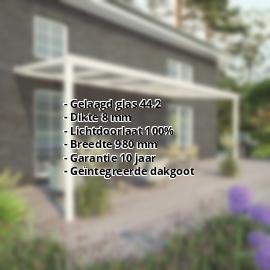Terrasoverkapping | Sneeuwzone 1 | RAL 9001 | Glasplaat helder | Lijst klassiek | Breedte 4,06 m | Diepte 2,50 m #2