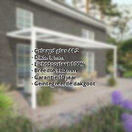 Terrasoverkapping | Sneeuwzone 1 | RAL 9016 | Glasplaat helder | Lijst klassiek | Breedte 4,06 m | Diepte 2,50 m #2