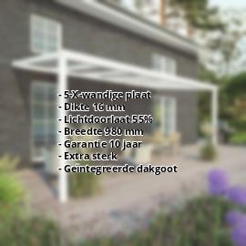 Terrasoverkapping | Sneeuwzone 1 | RAL 9016 | Plaat helder | Lijst klassiek | Breedte 4,06 m | Diepte 2,00 m #2