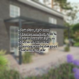 Terrasoverkapping | Sneeuwzone 2 | RAL 7016 | Glasplaat helder | Lijst klassiek | Breedte 3,06 m | Diepte 2,50 m #2
