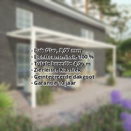 Terrasoverkapping | Sneeuwzone 2 | RAL 9001 | Glasplaat helder | Lijst klassiek | Breedte 4,06 m | Diepte 2,50 m #2