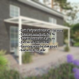 Terrasoverkapping | Sneeuwzone 2 | RAL 9001 | Plaat helder | Lijst klassiek | Breedte 4,06 m | Diepte 2,00 m #2