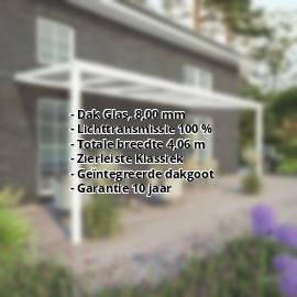 Terrasoverkapping | Sneeuwzone 2 | RAL 9016 | Glasplaat helder | Lijst klassiek | Breedte 4,06 m | Diepte 2,50 m #2